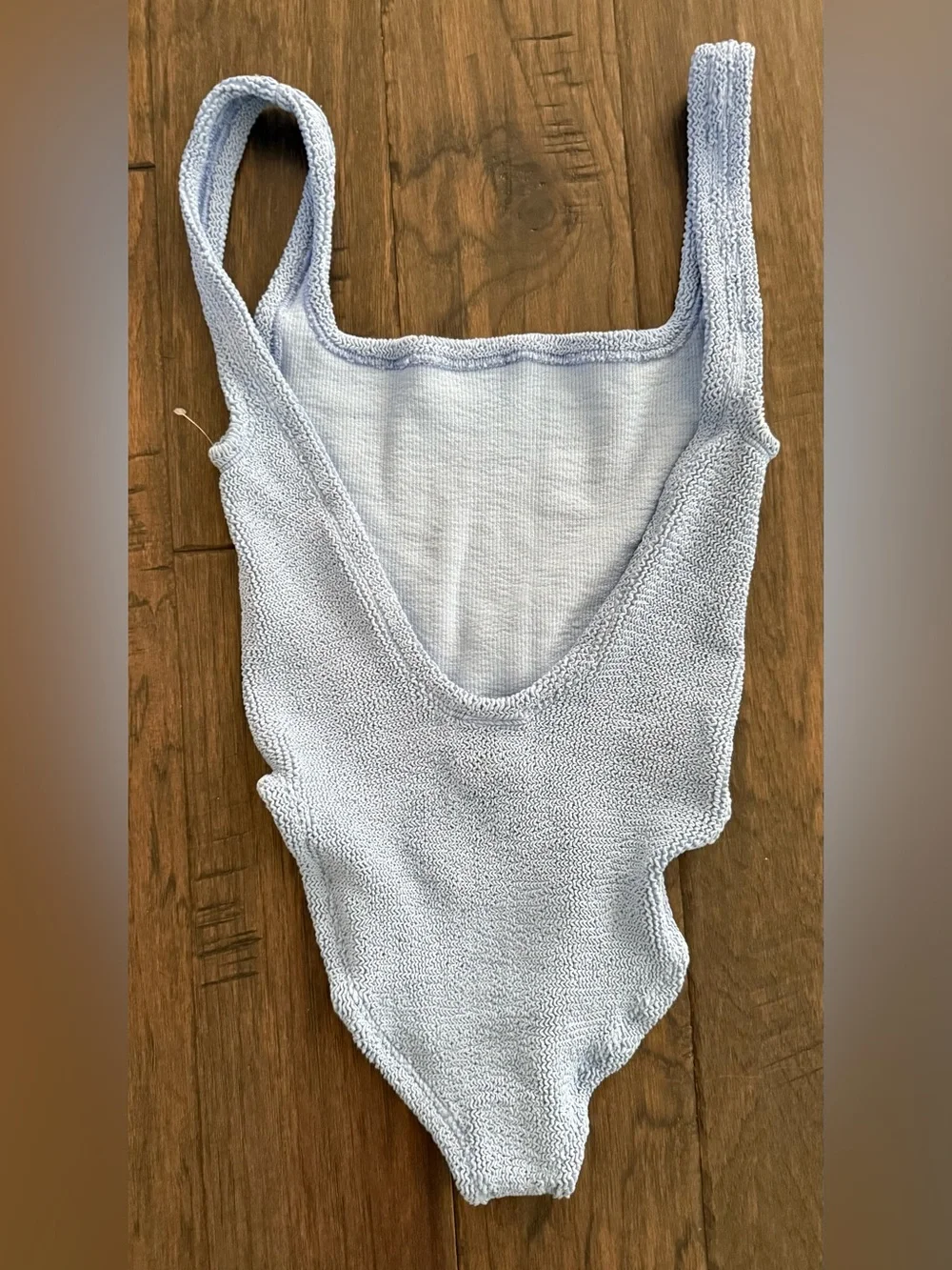 Hunza G Square Neck One Piece Swimsuit Blue